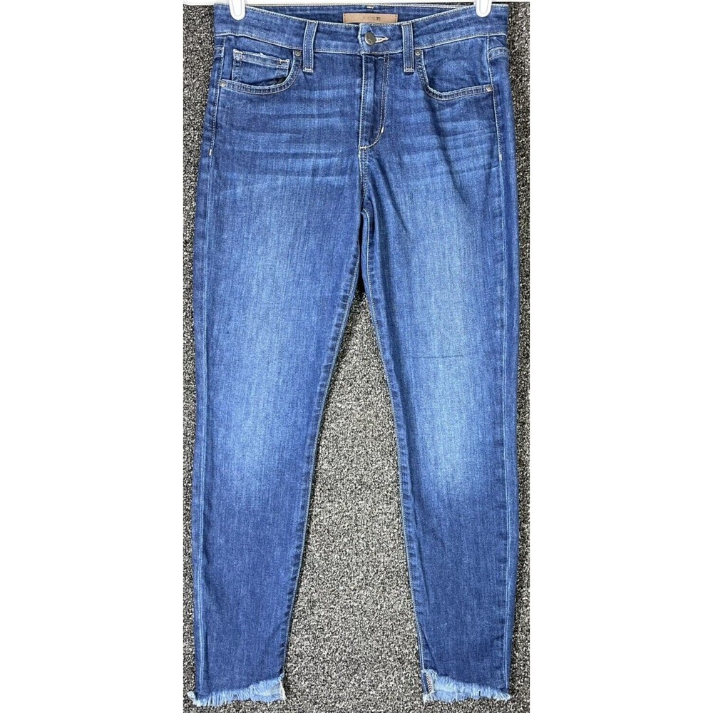 Joes Jeans Maria Skinny Ankle Cut Jeans Sz 27 W Blue Frayed Hem Stretch